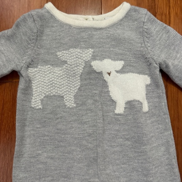 Janie and Jack Gray and Cream Kids One Piece - Picture 4 of 6